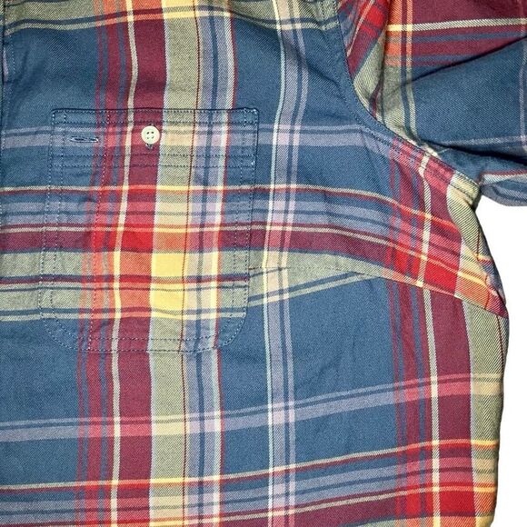 Lauren Ralph Lauren Plaid Flannel Shirt in Muted Blue/Red/Tan Women’s 1X - Picture 3 of 6